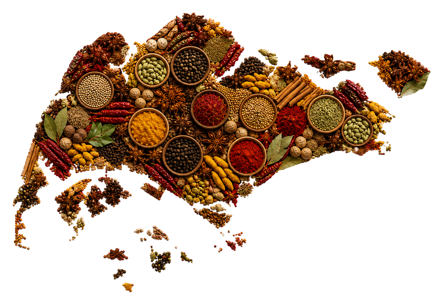 Map of India beautifully composed from Indian spices