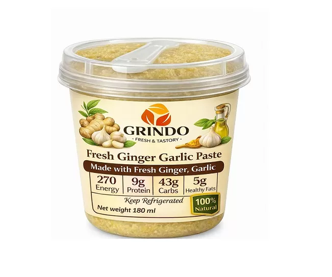 Grindo Fresh Ground Ginger Garlic Paste-180ml